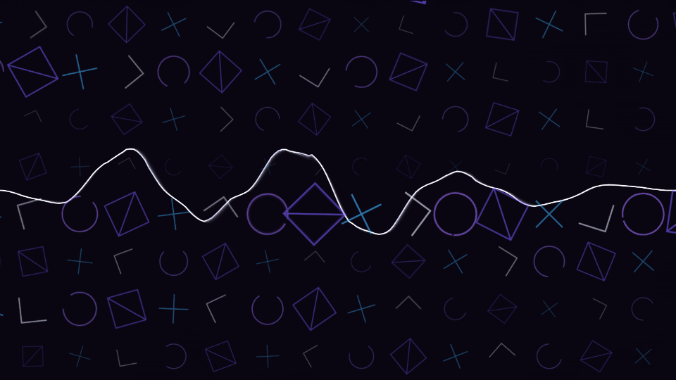 Generative visual artwork titled Wave glyph.
