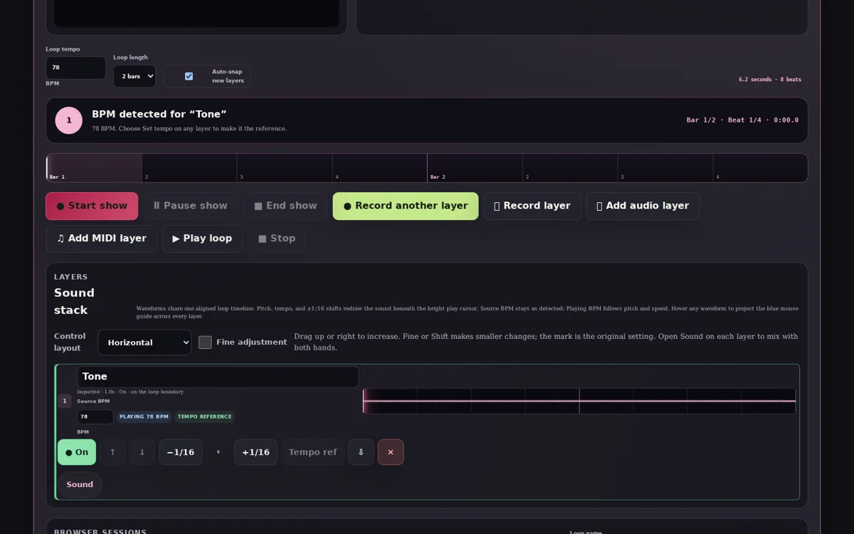 Looper editor preview